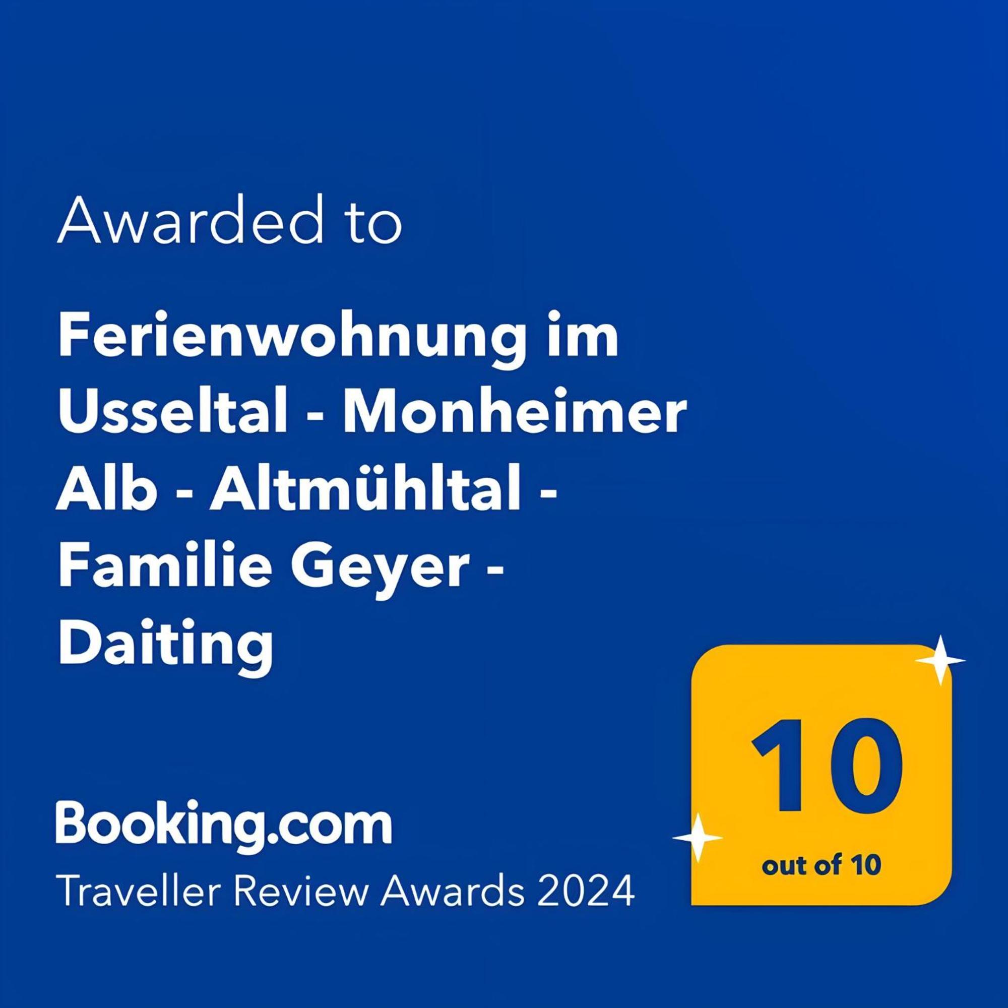 Ferienwohnung Im Usseltal - Zirben Spa - Monheimer Alb - Altmuehltal - Familie Geyer Daiting Monheim  Exterior foto